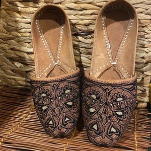 Embroidered Khussa Leather Shoes
